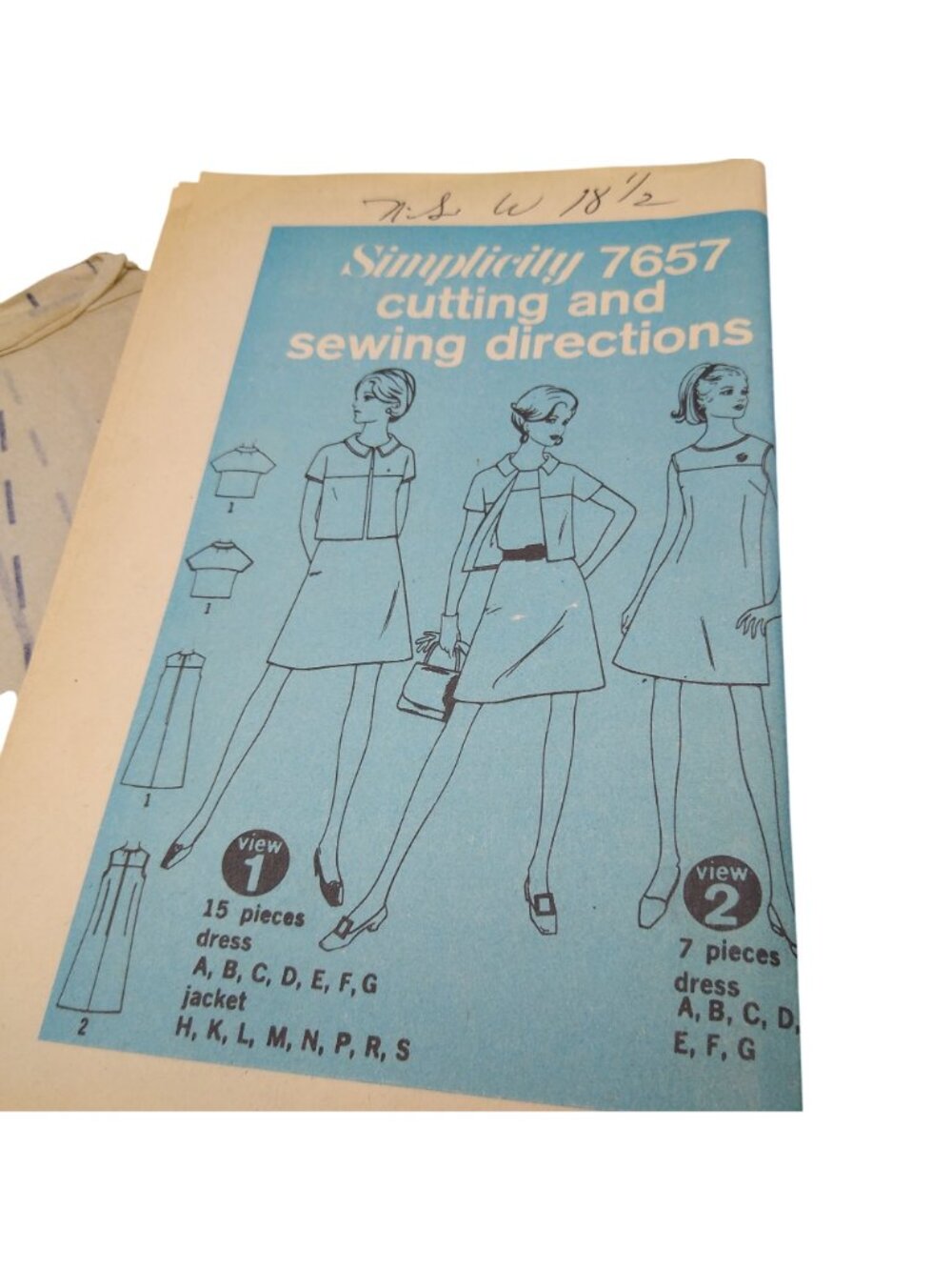 UNCUT Vintage Sewing PATTERN Simplicity 7657, Misses 1968 Dress and Jacket - Picture 2 of 6